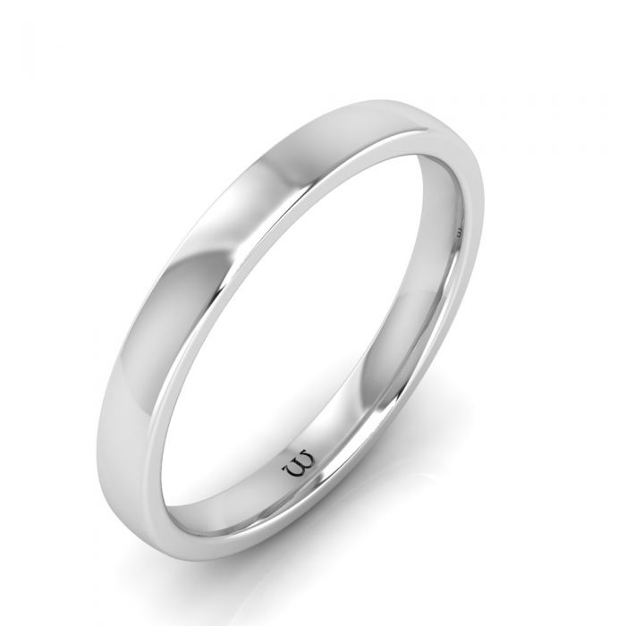 Comfort-Fit Solitaire Engagement Ring in White Gold (3mm)